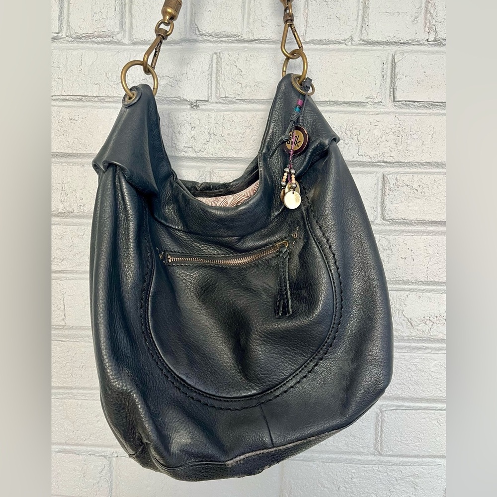 The Sak Hobo Style Black Leather Bag